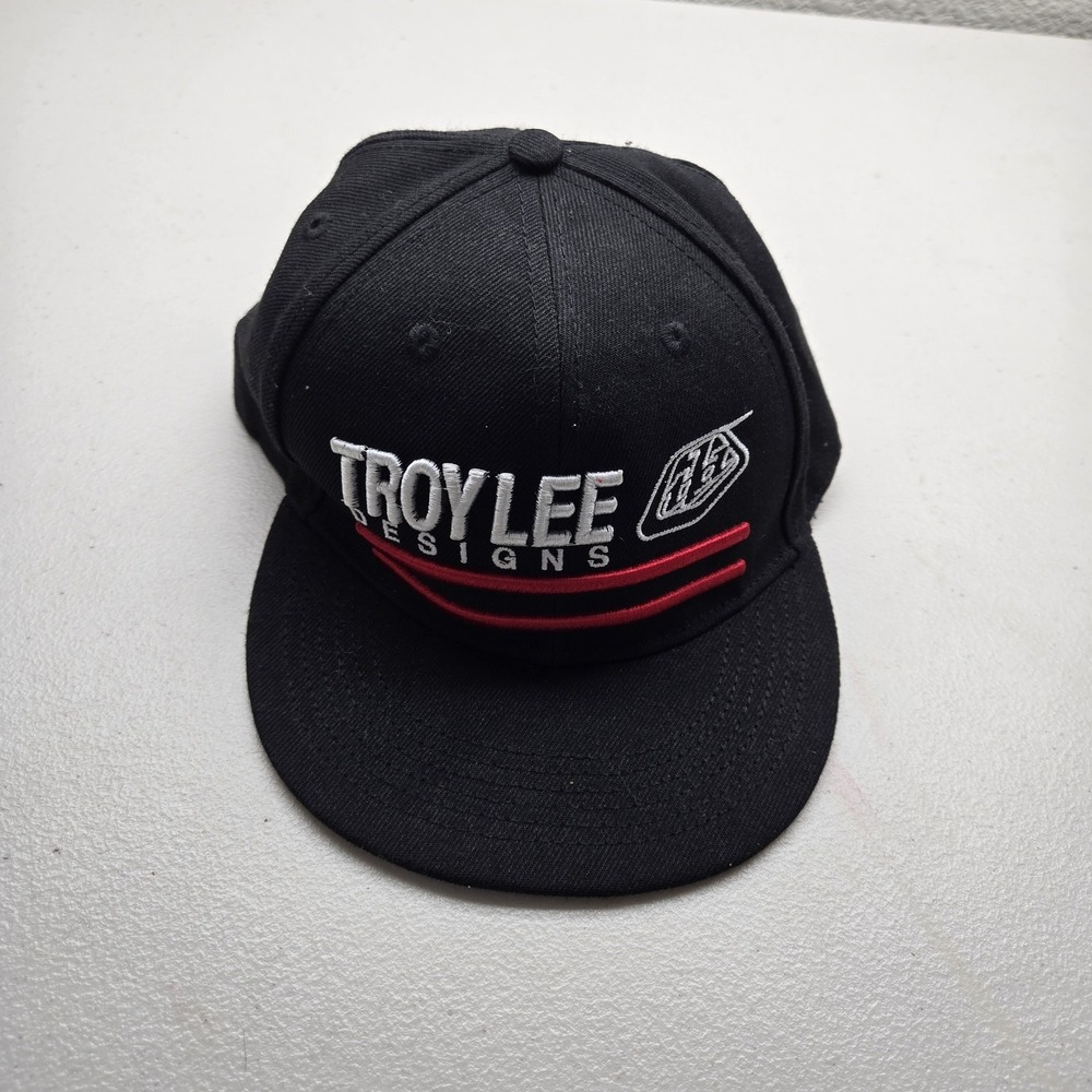 Troy Lee Designs Unisex Baseball‎ Cap OS Black Flat Snapback Embroidered MX BMX